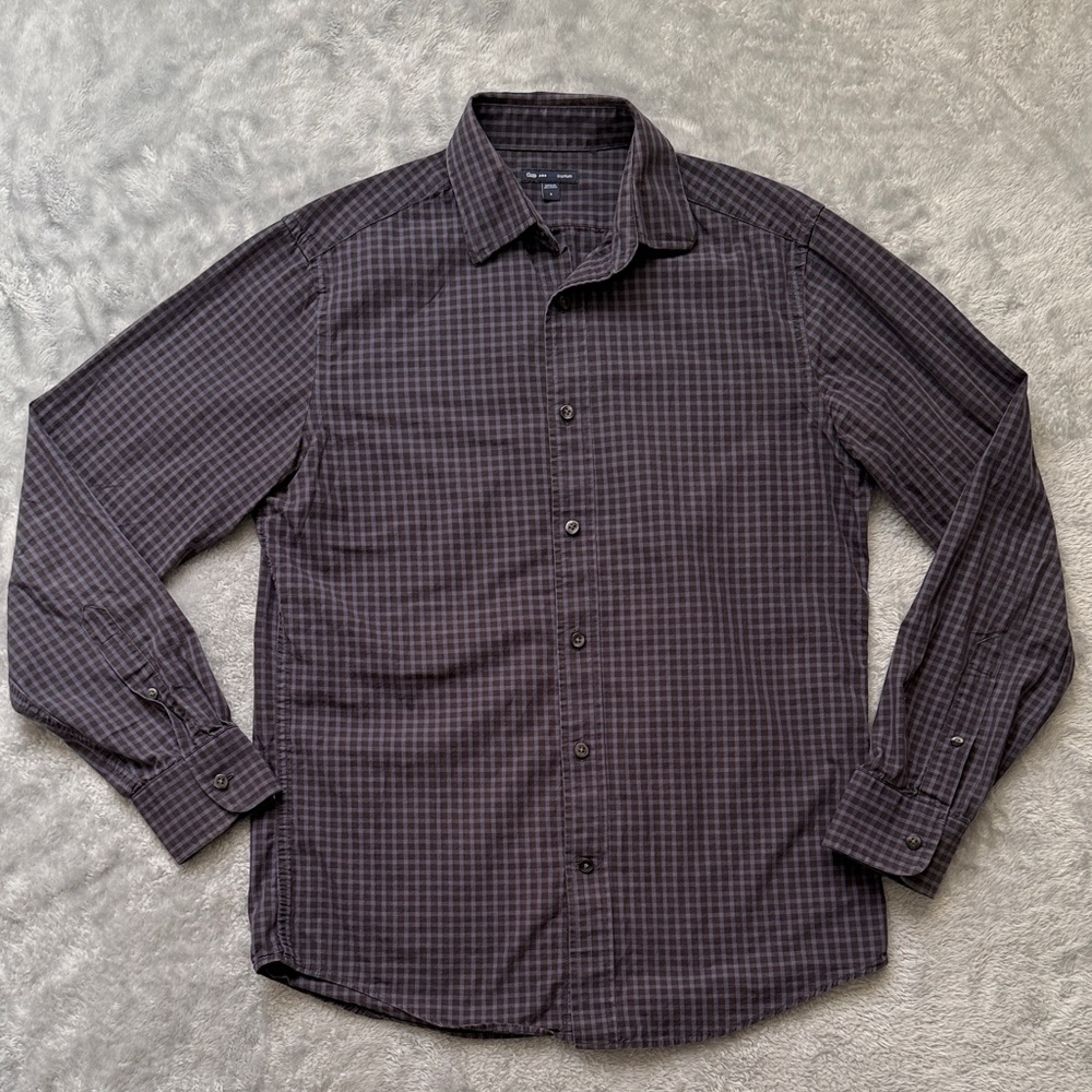Gap Premium Black and Blue Dress Shirt